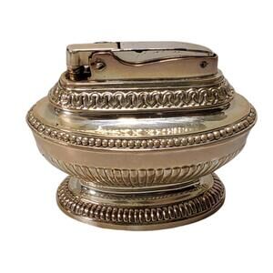 Vintage Ronson QUEEN ANNE Table Top Silver-Plate Urn Cigarette Lighter, USA